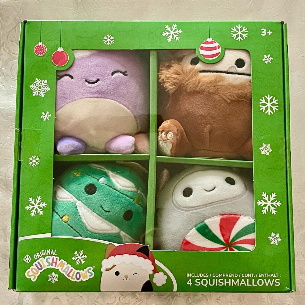 Orginal Squishmallows Festive Plush Set of 4 - Benny, Beula , Nissa and Johann